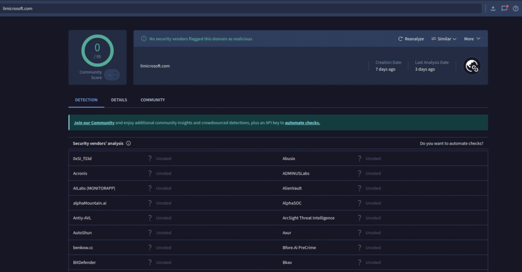 Microsoft Phishing website that was exclusively detected by PhishReaper